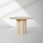 Reade Round Ash Wood Dining Table with Columnar Legs
