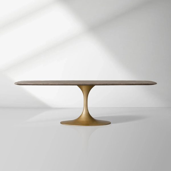 Aero Marble Stone Top Dining Table with Launette Steel Base Luxury Tulip Dining Table - Image 7