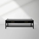 Lewis 56" Modern Coffee Table Wood Sofa Center Tea Table with Fluted Drawers