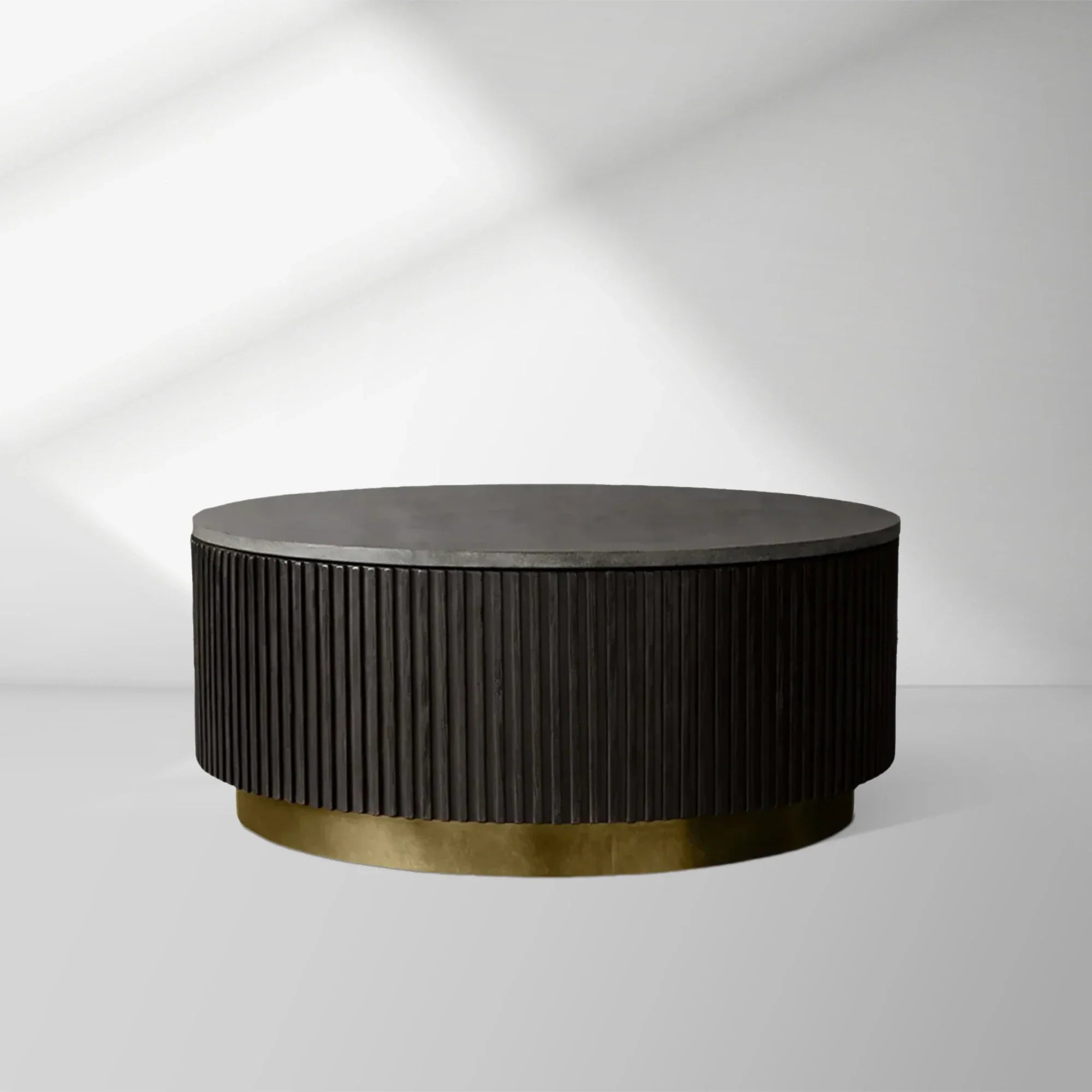 2000x2000_20251009_CT_1_200ae442-a577-41d0-b17f-981ce94664ec.jpg Finnley Round Coffee Table Stone Top Sofa Center Tea Table with Brass Base - Image 1