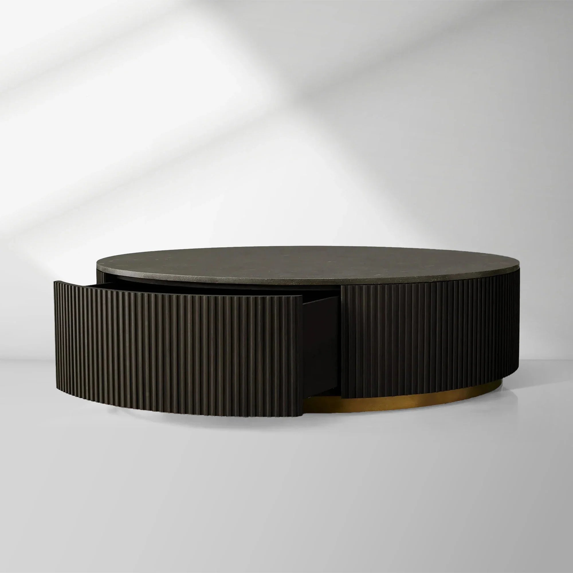 2000x2000_20251009_CT_1_474b61e0-1d00-4cbc-86e6-15d547f22ae0.jpg Finnley Round Storage Coffee Table Living Room Stone Center Tea Table - Image 1