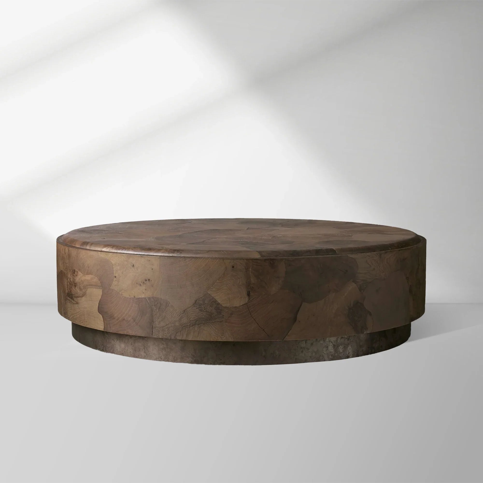 2000x2000_20251009_CT_1_e7cbb3ff-14a1-45af-86b3-4eaf4b22b89b.jpg Pola Wood Round Plinth Coffee Table Wabi-Sabi Living Room Center Ash Tea Table - Image 1