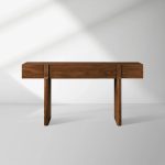 Callan Solid Walnut Entrance Console Table Wood Rustic Entryway Hallway table