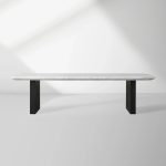 Saint Germain Marble Top Coffee Table Living Room Cocktail Table Clement Wood Base Center Tea Table