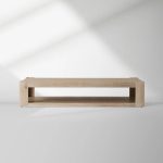 Devon Parson-Style Coffee Table Natural Oak Wood Living Room Center Tea Table Rectangular Cocktail Table