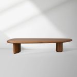 Akiro Wood Coffee Table Mid-Century Sofa  Center Cocktail Table Oak Tea Table