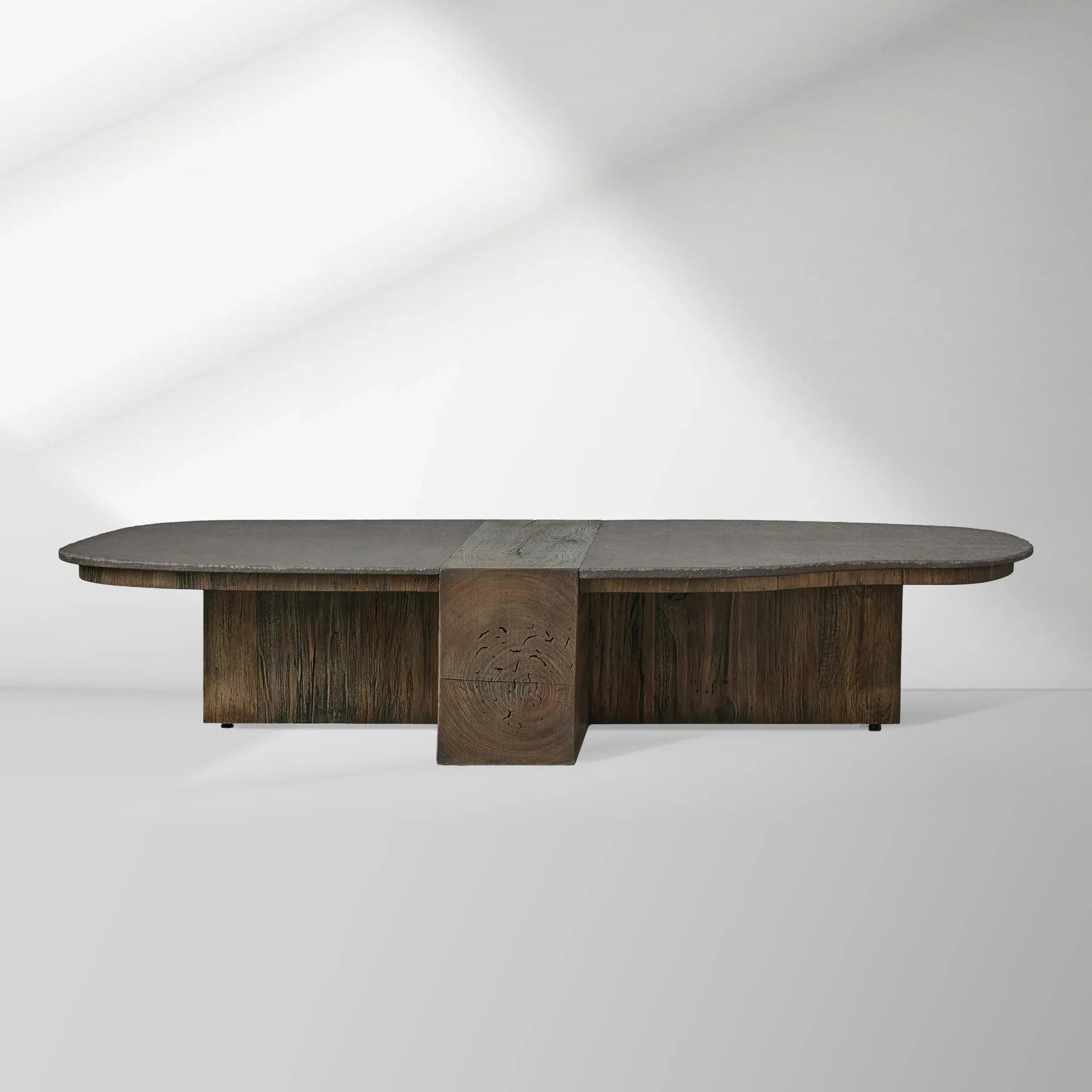 2000x2000_20251113_HL_1_77ab2ed5-1b4e-4f75-99e7-24e66c6d3ddc.jpg Nicco Lava Stone Top Coffee Table Wood Base Cocktail Table Living Room Luxury Center Tea Table - Image 1