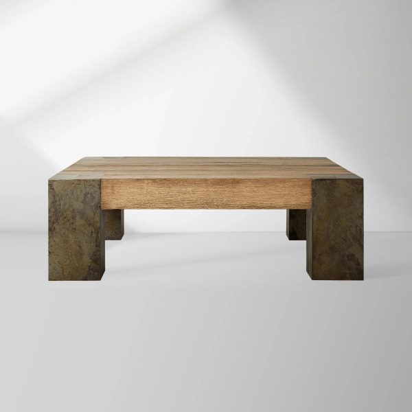 Telluride Square Oak Coffee Table Wood Cocktail Table Living Room Center Tea Table Vintage Cocktail Table - Image 3