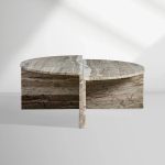 Riggs Modular Marble Circular Coffee Table Natural Stone Cocktail Table Sofa Center Tea Table