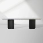 Saint Germain Marble Top Coffee Table Oak Wood Dauphine Base Cocktail Table Living Room Ston Top Center Tea Table