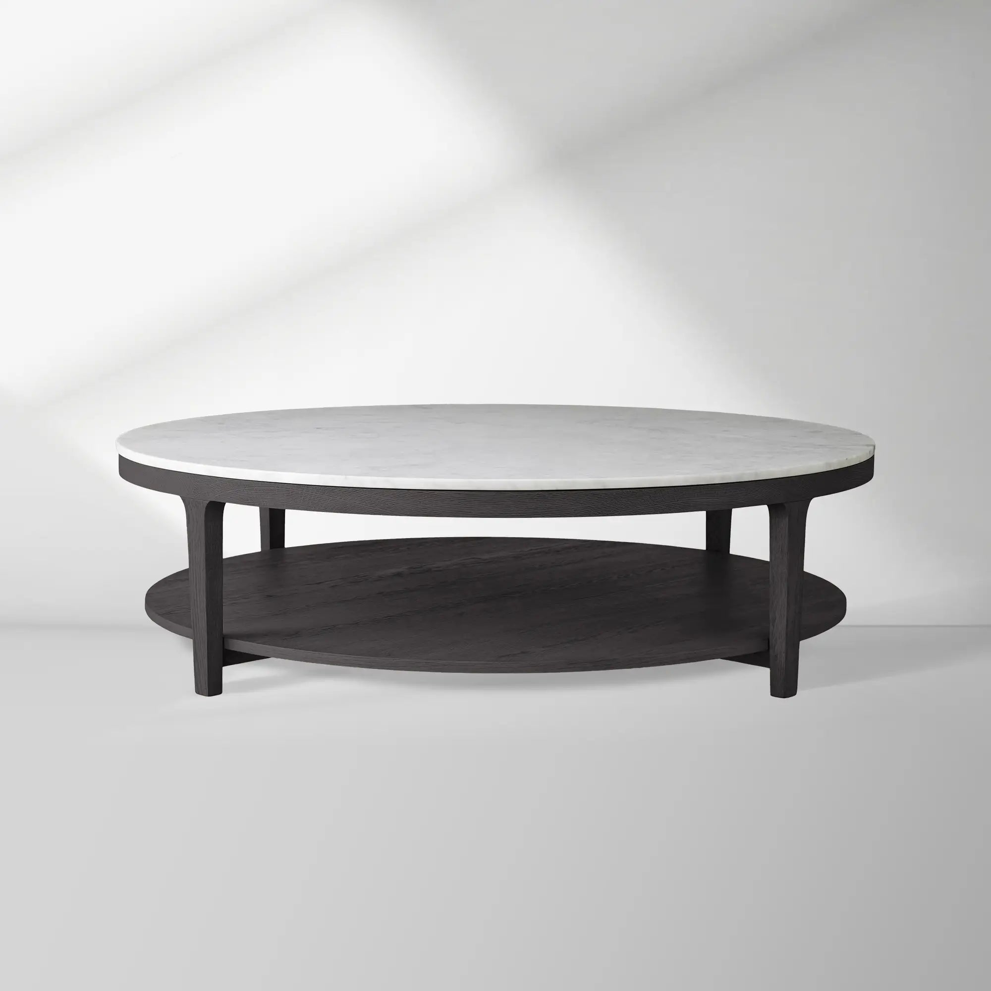2000x2000_20251113_HL_1_bfd61bcb-9508-40d7-8f86-e81dc65461e2.jpg Danny Round Marble Top Coffee Table Oak Wood Base Cocktail Table Living Room Center Tea Table - Image 1