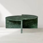 Riggs Modular Marble Circular Coffee Table Natural Stone Cocktail Table Sofa Center Tea Table - Image 5