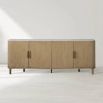 Danny Marble Top Sideboard Oak Wood Buffet Buffet Table Cabinet Country Entryways TV Cabinet - Image 6