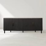 Danny Marble Top Sideboard Oak Wood Buffet Buffet Table Cabinet Country Entryways TV Cabinet - Image 4