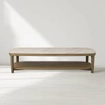 Danny Marble Top Coffee Table Oak Wood Cocktail Table Living Room Rectangle Center Tea Table - Image 5