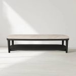 Danny Marble Top Coffee Table Oak Wood Cocktail Table Living Room Rectangle Center Tea Table - Image 10