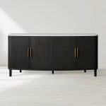Danny Marble Top Sideboard Oak Wood Buffet Buffet Table Cabinet Country Entryways TV Cabinet