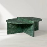 Riggs Modular Marble Circular Coffee Table Natural Stone Cocktail Table Sofa Center Tea Table - Image 6