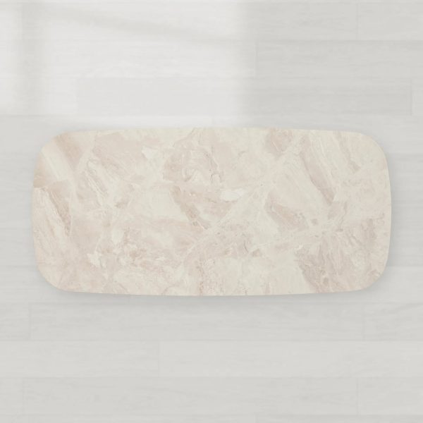 Danny Marble Top Coffee Table Oak Wood Cocktail Table Living Room Rectangle Center Tea Table - Image 7