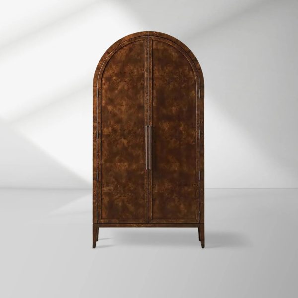 Hattie Burl Tall Cabinet Living Room Natural Wood Grain Storage Cabinet - Image 4