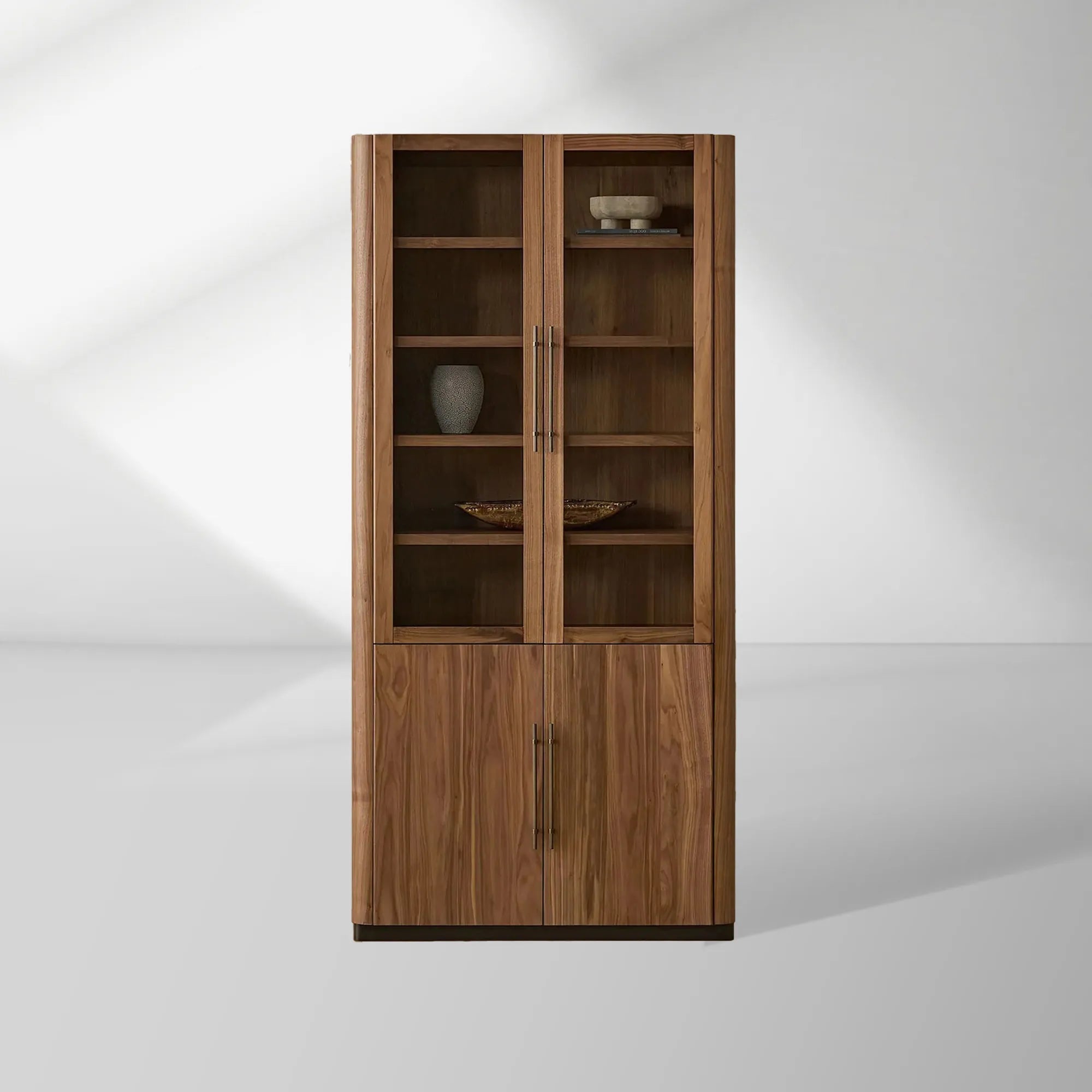 2000x2000_20251222_HL_1_b87b4feb-5987-4ef6-84e9-015e5d96e2b2.jpg Piermont Glass Door Display Storage Cabinet Bookcase Wood Tall Curio Cabinet Dining side China Cabinet - Image 1