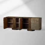Alvaro Raw Wood Stumps Tabletop Sideboard Aluminum Buffet Table Living Room Entryways Cabinet - Image 2