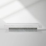 Cinzia Rectangle Stone Coffee Table Natural Marble Cocktail Table Plinth Base Sofa Center Tea Table - Image 5