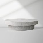 Cinzia Natural Marble Round Coffee Table Stone Cocktail Table Plinth Base Sofa Center Tea Table - Image 4