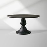 Amelia Dining Table with Marble Top & Wood Curved Base Natural Stone Dining Table - Image 7