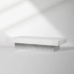Cinzia Rectangle Stone Coffee Table Natural Marble Cocktail Table Plinth Base Sofa Center Tea Table - Image 6