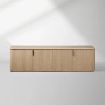 Caden Stone Top TV Stand Media Console Side Cabinet Television Storage Unit Wood Sideboard