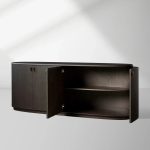 Bexler Natural Wood Sideboard Buffet Table Living Room Entryways Cabinet - Image 2