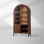 Hattie Burl Glass Cabinet Tall display Case Wood Storage Cabinets - Image 3