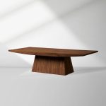 Ilaria Walnut Coffee Table Living Room Center Tea Table Classic Pedestal Cocktail Table - Image 2