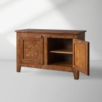 Stefania Hand-Painted Florals Buffet Cabinet Poplar Wood Sideboard Living Room Entryways Cabinet - Image 2