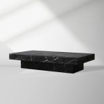 Cinzia Rectangle Stone Coffee Table Natural Marble Cocktail Table Plinth Base Sofa Center Tea Table - Image 2