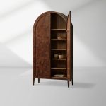 Hattie Burl Tall Cabinet Living Room Natural Wood Grain Storage Cabinet - Image 5