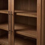 Piermont Glass Door Display Storage Cabinet Bookcase Wood Tall Curio Cabinet Dining side China Cabinet - Image 3