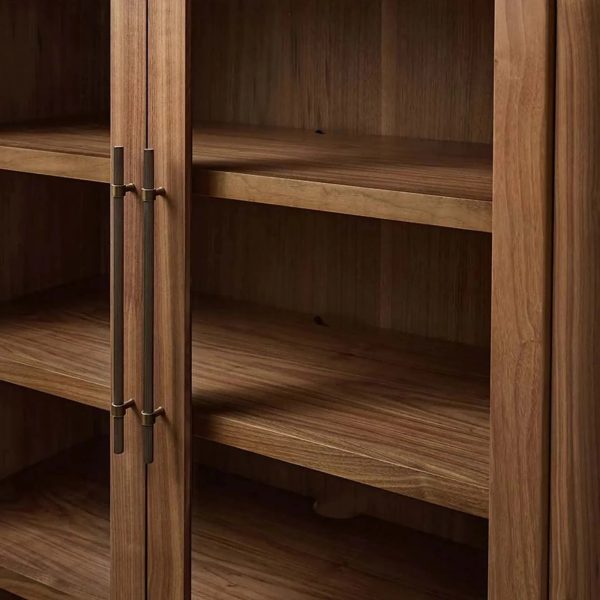 Piermont Glass Door Display Storage Cabinet Bookcase Wood Tall Curio Cabinet Dining side China Cabinet - Image 3