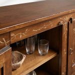 Stefania Hand-Painted Florals Buffet Cabinet Poplar Wood Sideboard Living Room Entryways Cabinet - Image 3