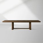 Warby Extension Dining Table with Solid Oak Wood Rectangular  Two 18" Leaves Mocha Finish - Image 2