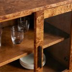Mogadore Mappa Burl Sideboard Wood Buffet Table Living Room Entryways Glass Doors TV Cabinet - Image 3