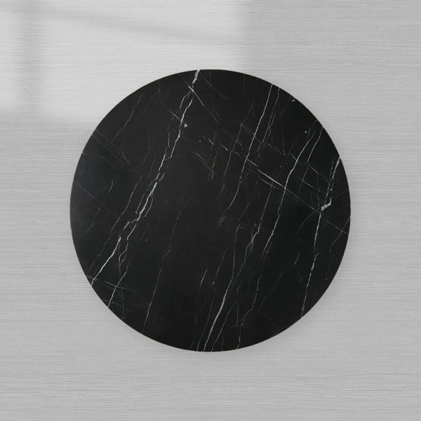 Cinzia Natural Marble Round Coffee Table Stone Cocktail Table Plinth Base Sofa Center Tea Table - Image 3