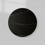 Caden Round Dining Table with Stone Top in Walnut or Oak with Sculptural Base - Image 6