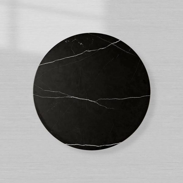 Caden Round Dining Table with Stone Top in Walnut or Oak with Sculptural Base - Image 6