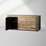 Telluride Mexican Oak TV Stand Cabinet Media Console Result Sideboard Wood Television Storage Unit - Image 2