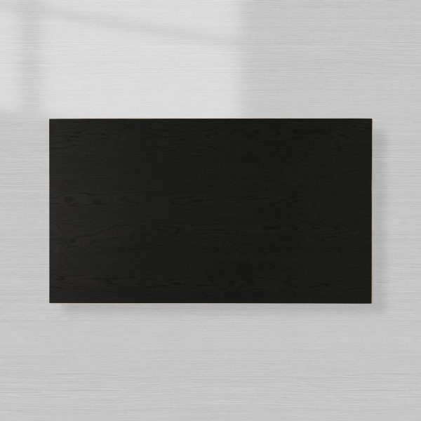 Sullivan Rectangular Oak Coffee Table Black Plinth Base Cocktail Table Wood Living Room Center Tea Table - Image 4