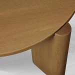 Lonelle Oak Coffee Table Round Versatile Nesting Cocktail Table Column-Style legs Center Tea Table - Image 3