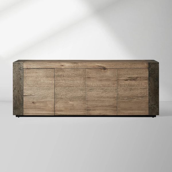 Telluride Mexican Oak TV Stand Cabinet Media Console Result Sideboard Wood Television Storage Unit - Image 4