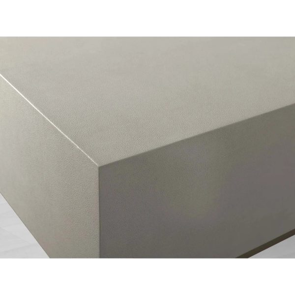 Malone Rectangular Leather Coffee Table Modern Steel Base Cocktail Table Living Room Wood Center Tea Table - Image 5